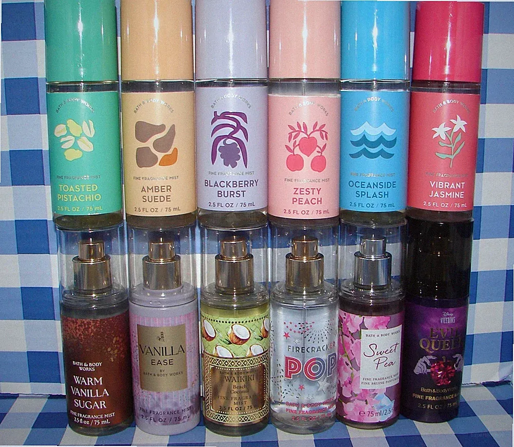 Bath and & Body Works Fine Fragrance Mist Travel Size 2.5 FL oz. Mixed Lot x 12