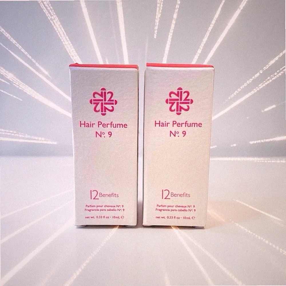Set of Two 12 Benefits Hair Perfume No. 9 - Natural with Pure Plant Oils 0.33oz
